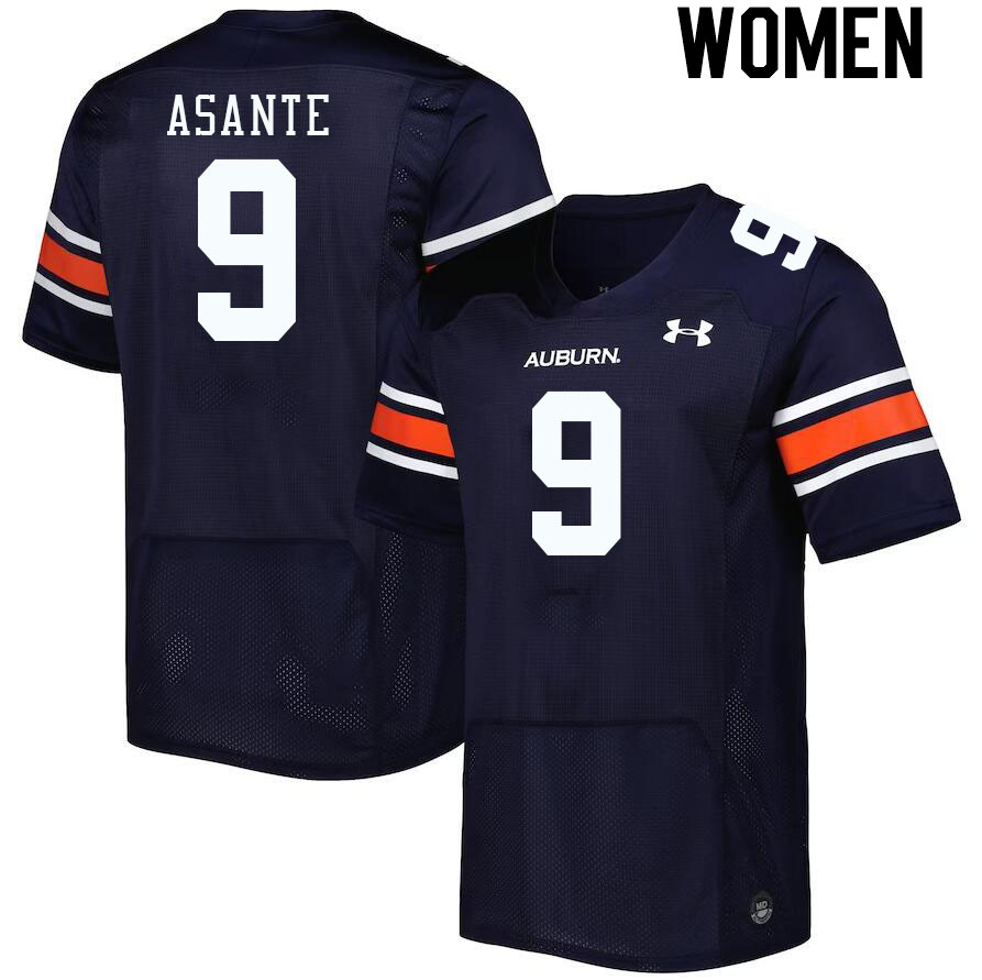 Women #9 Eugene Asante Auburn Tigers College Football Jerseys Stitched-Navy